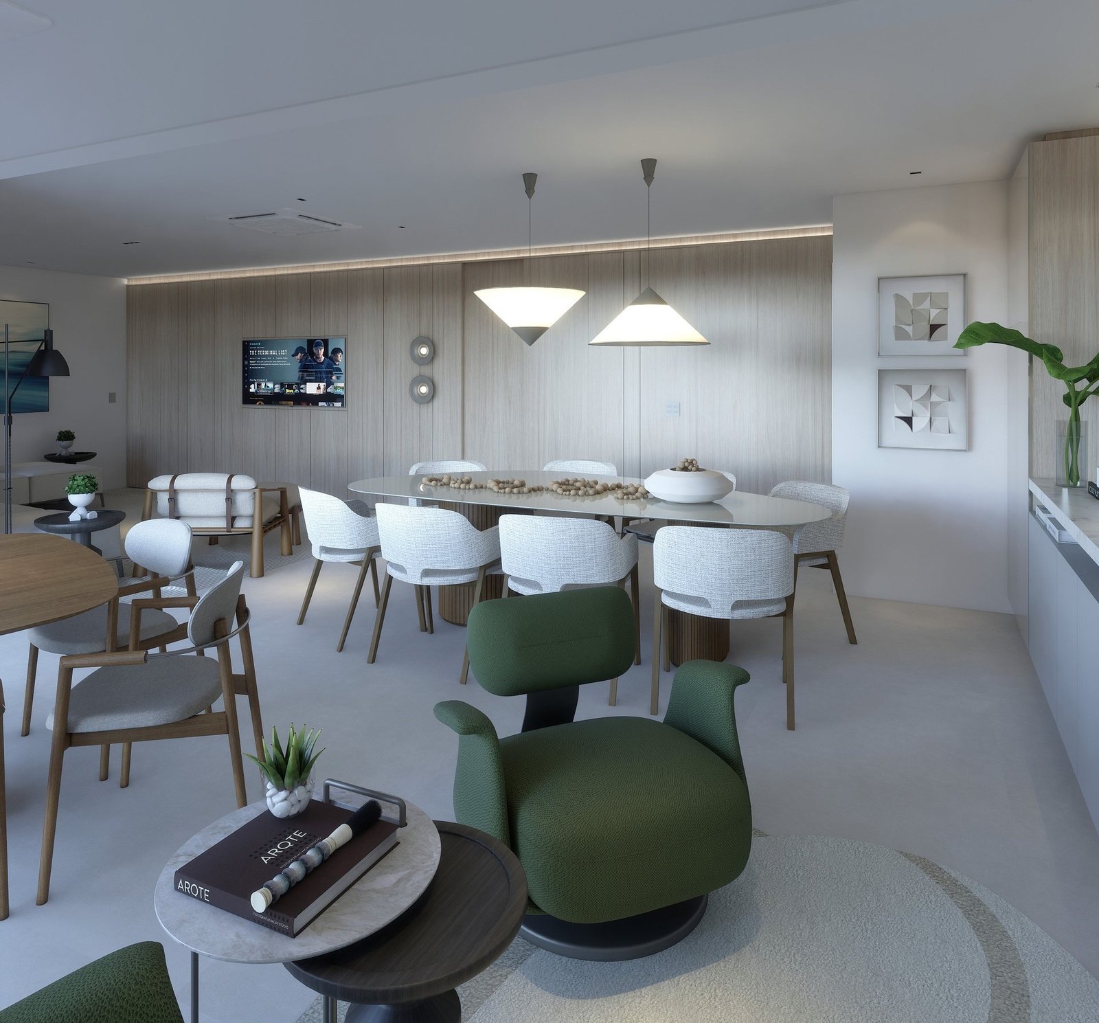 Apartamento MC — Presidente Prudente: sala de jantar integrada à sala de estar — projeto de arquitetura de interiores