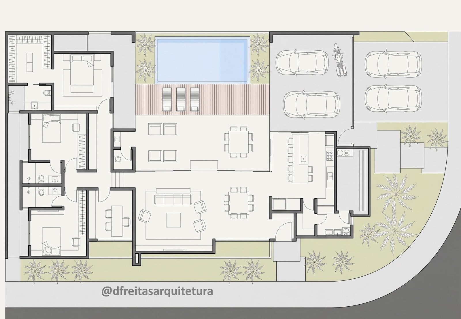 Casa AJ — Adamantina: planta baixa — projeto de arquitetura residencial