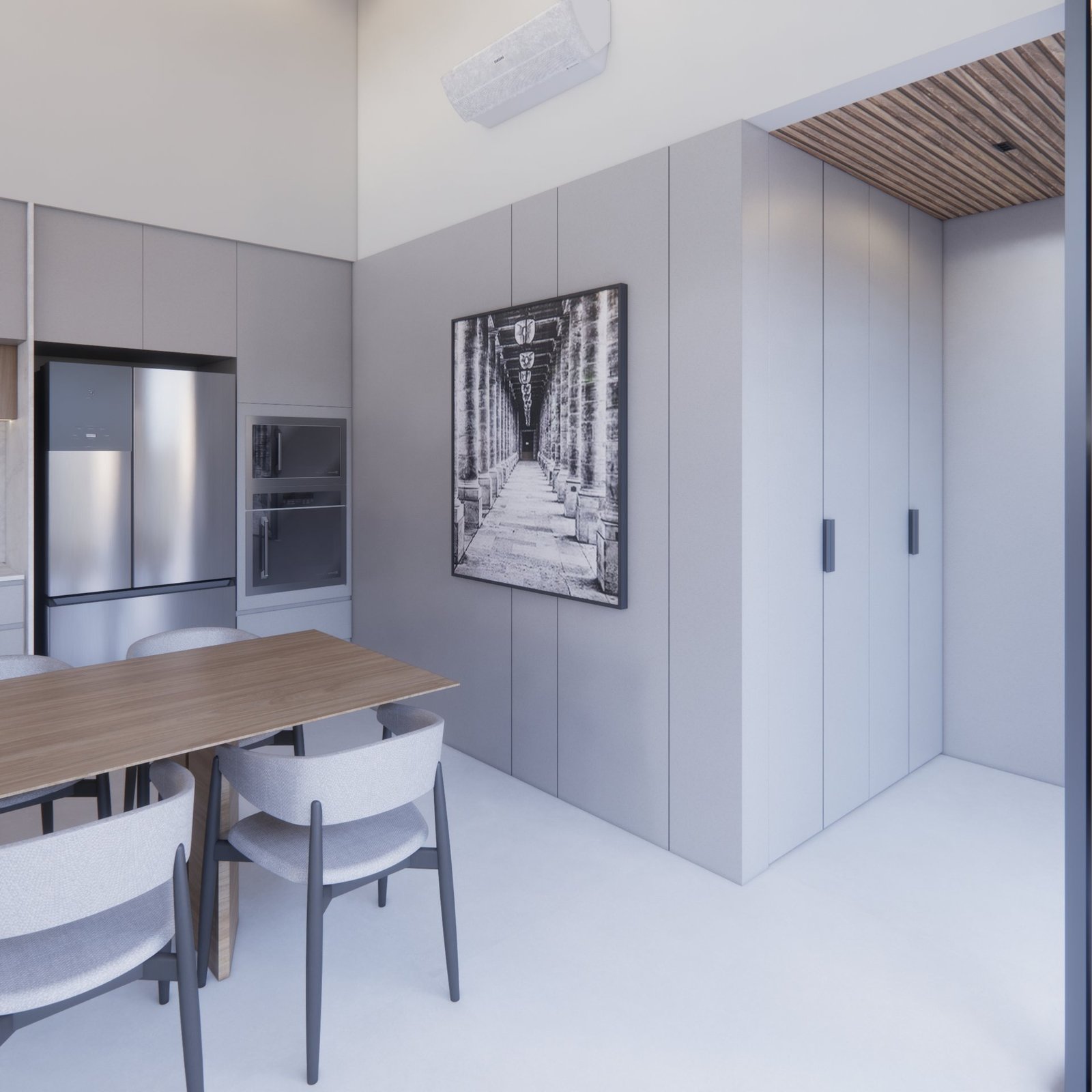 Casa GL — Marília: área de jantar com despensa integrada — projeto de arquitetura residencial
