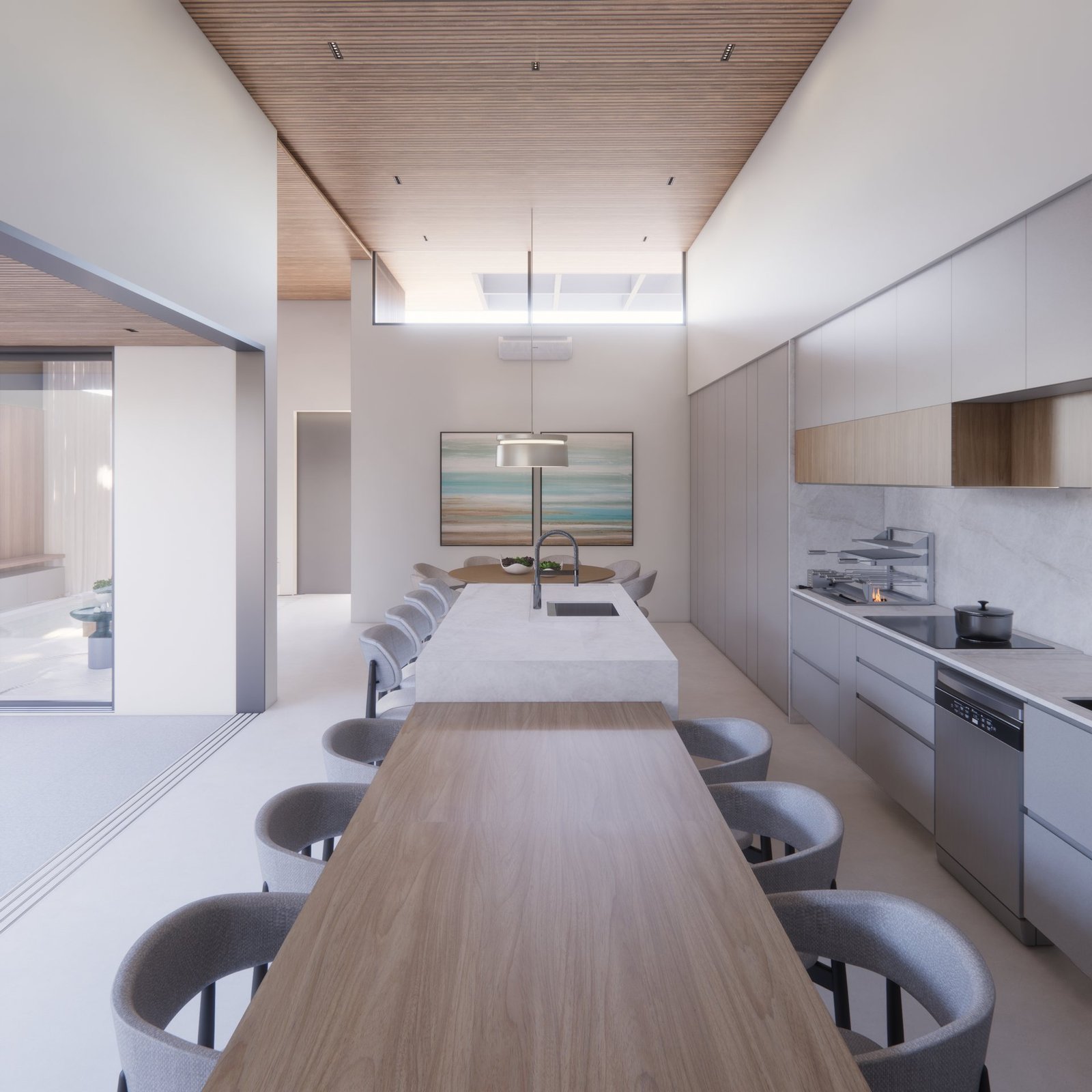 Casa GL — Marília: cozinha com mesa de jantar em destaque — projeto de arquitetura residencial