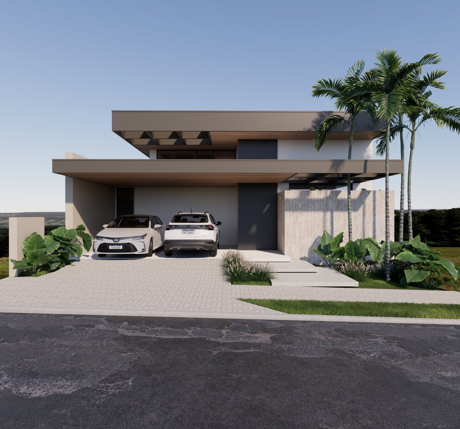 Casa GL — Marília: estudo de fachada — projeto de arquitetura residencial