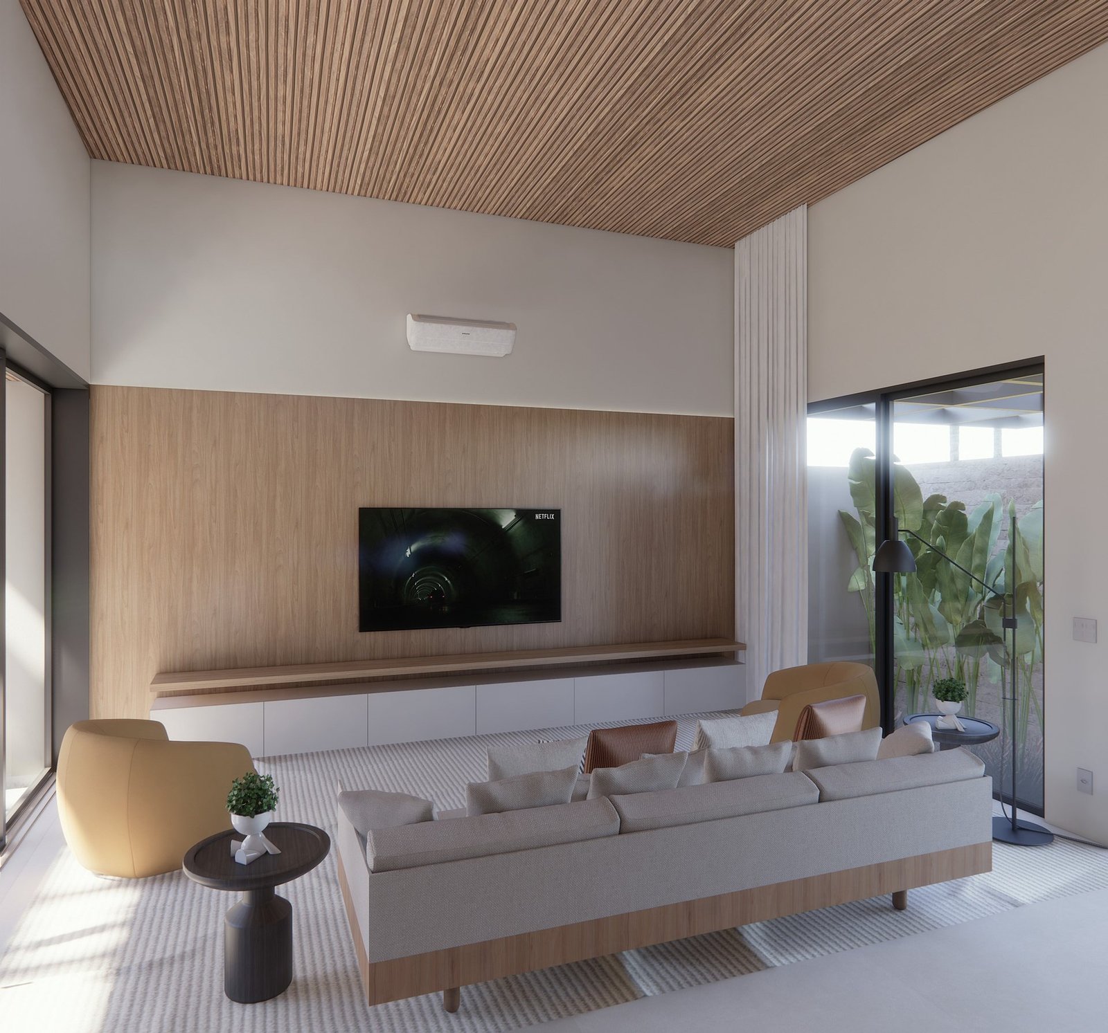 Casa GL — Marília: sala de TV — projeto de arquitetura residencial