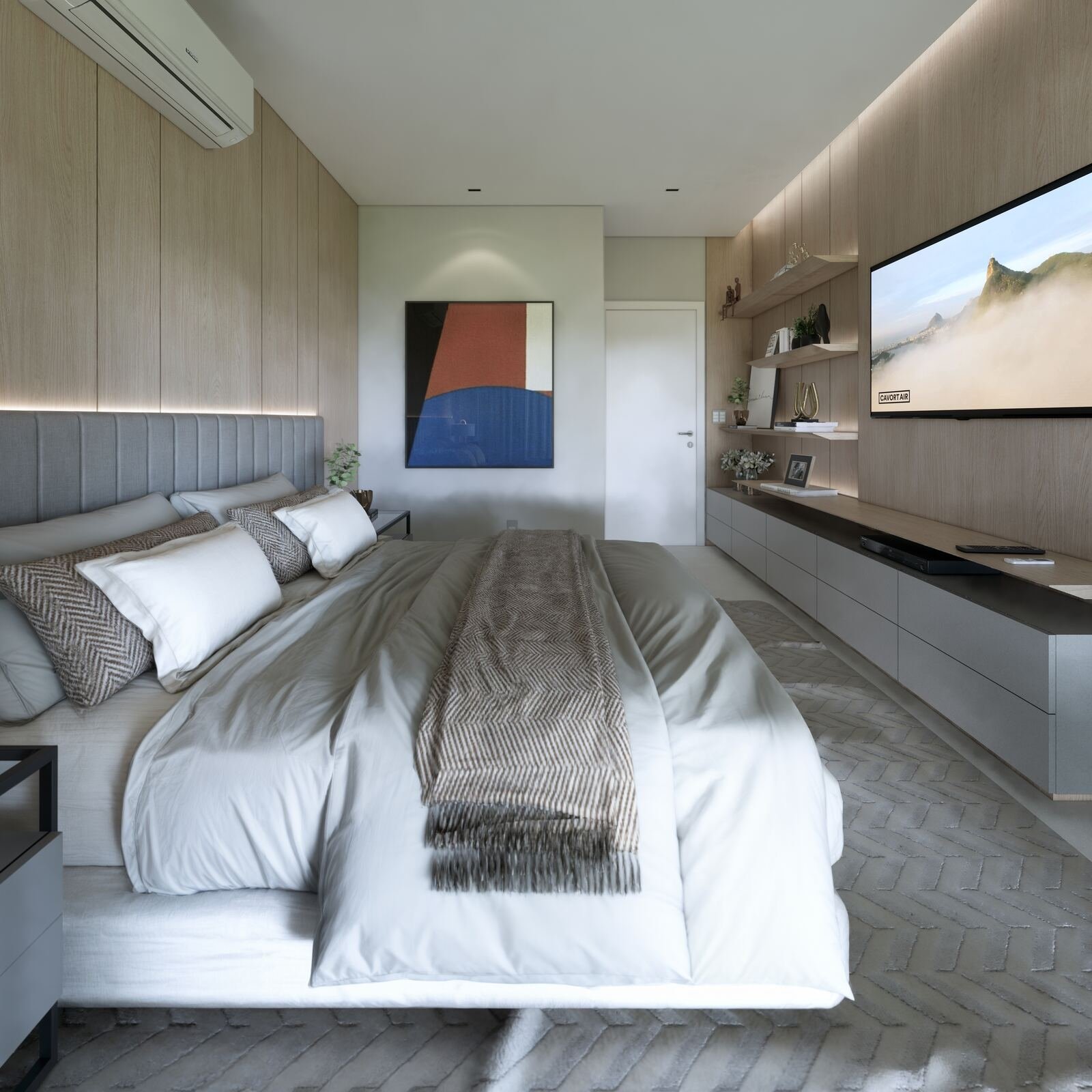 Casa GT — Osvaldo Cruz: suite detalhe render — projeto de arquitetura residencial