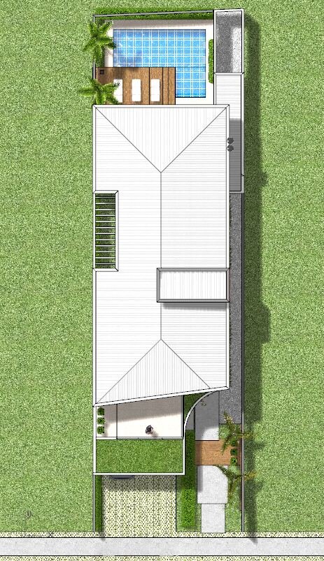 Casa MG — Adamantina: planta cobertura — projeto de arquitetura residencial
