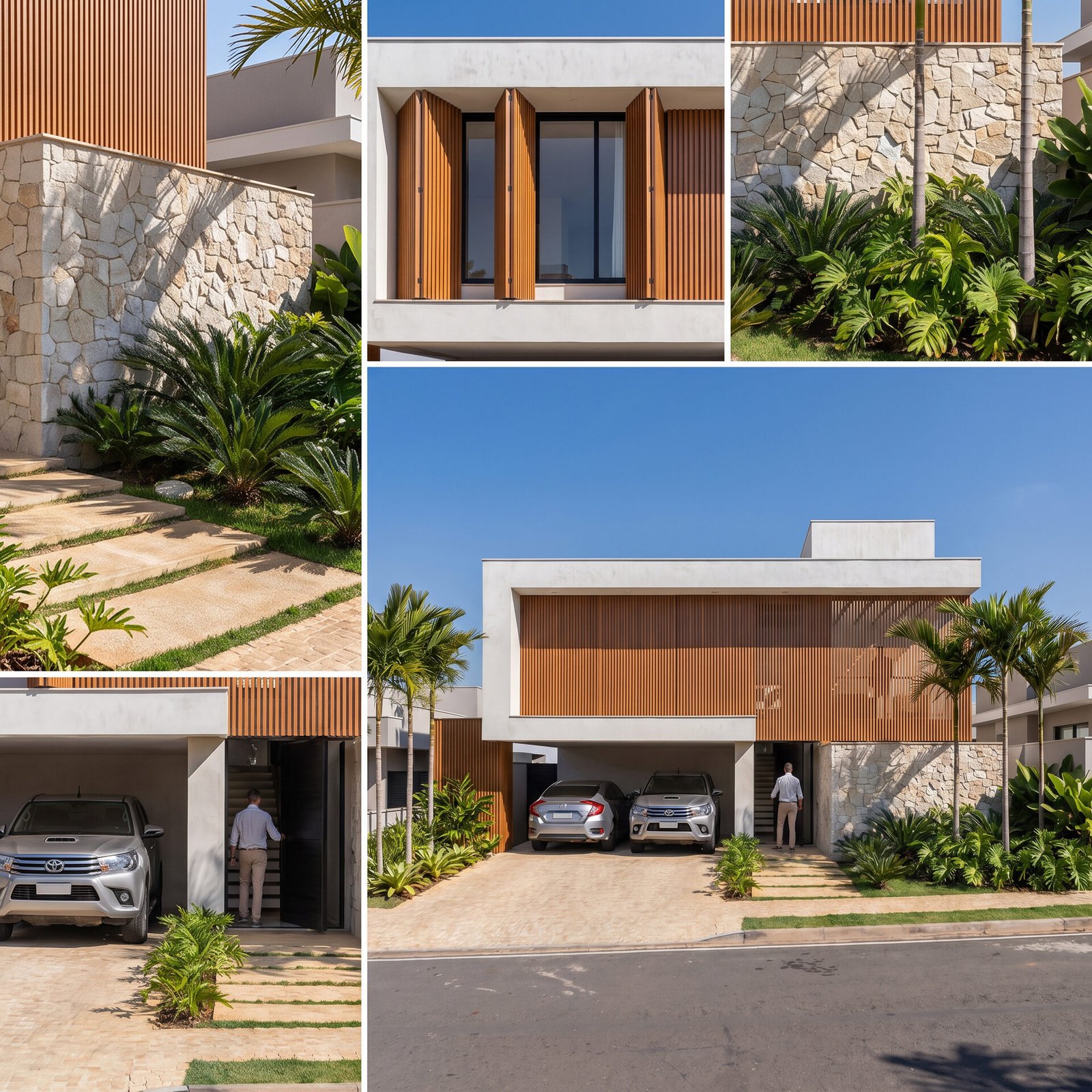 Casa NL — Adamantina: detalhes construtivos colagem — projeto de arquitetura residencial