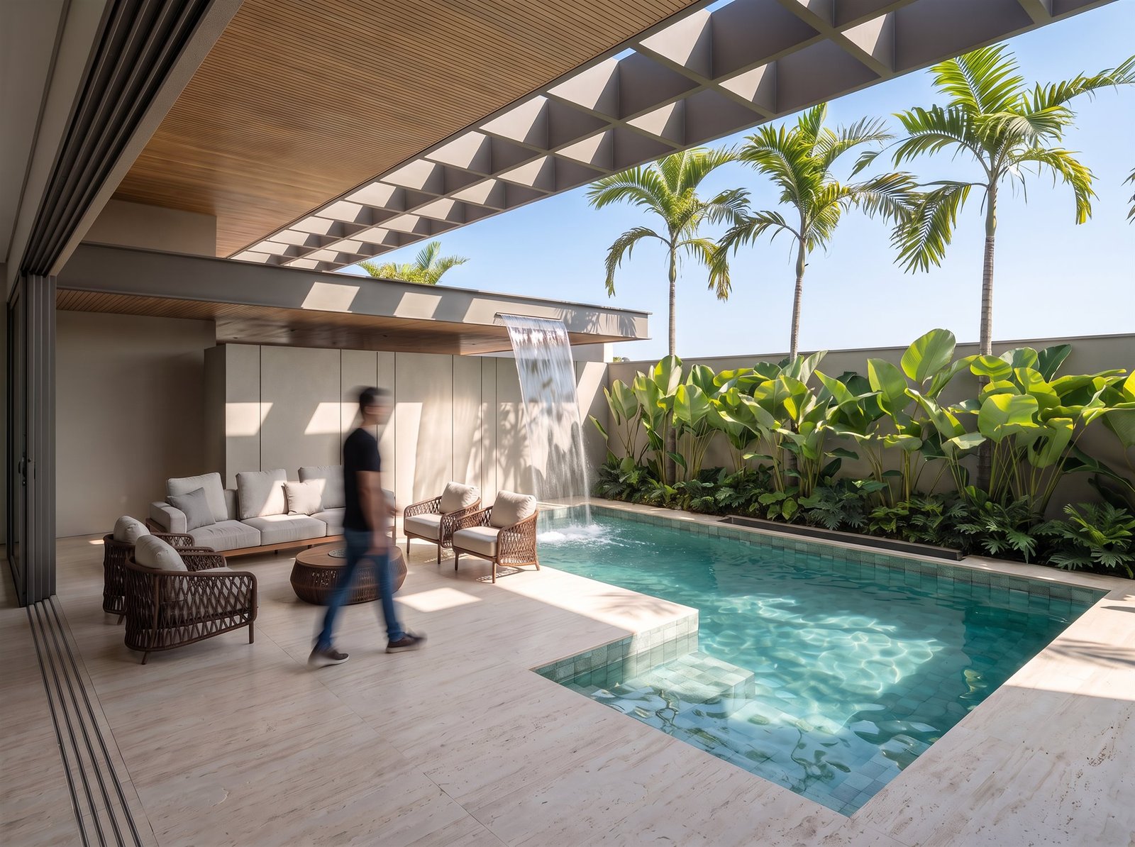 Casa RP — Adamantina: varanda e piscina — projeto de arquitetura residencial