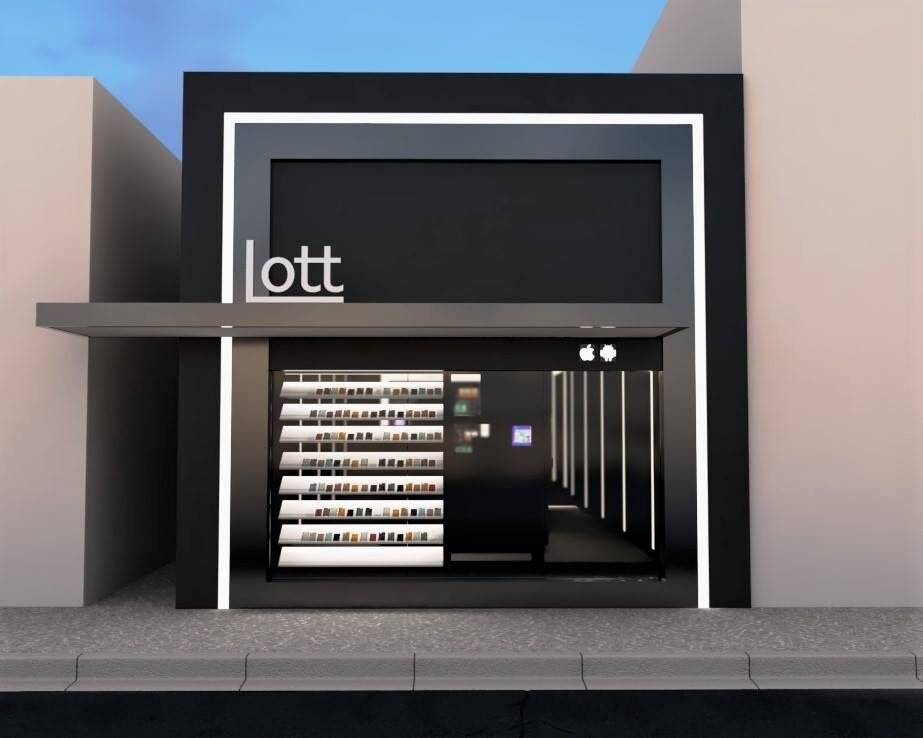 Loja Lott, acessórios e capas de celular em Adamantina — projeto de arquitetura comercial de fachada preta e moderna